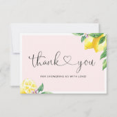 Carte de remerciements baby shower citron (Devant)