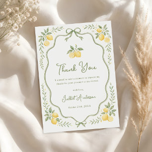 Carte De Remerciements Baby Shower Citron Floral Citron