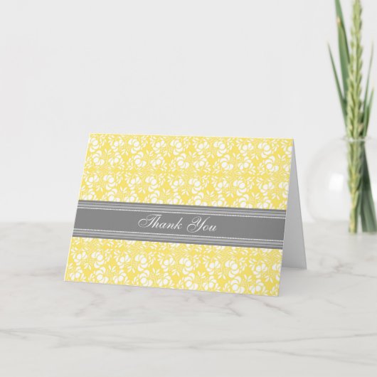 Carte de remerciements Baby shower citron gris dam (Devant)