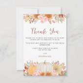 Carte De Remerciements Baby shower citrouille (Devant)