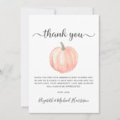 Carte De Remerciements Baby shower Citrouille (Devant)