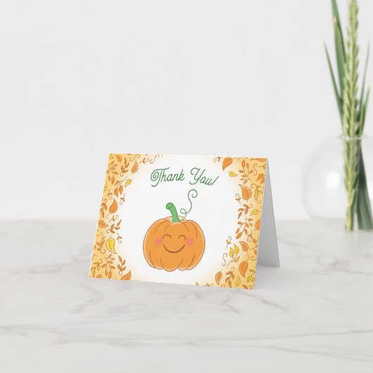 Carte De Remerciements Baby shower Citrouille (Devant)
