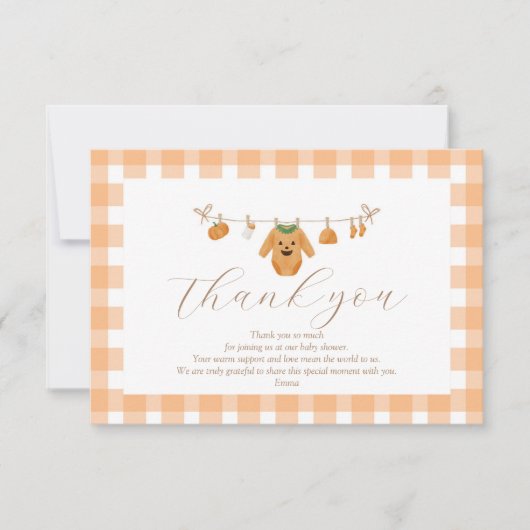 Carte de remerciements Baby shower citrouille (Devant)