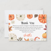 Carte De Remerciements Baby shower citrouille (Devant)