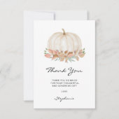 Carte De Remerciements Baby shower Citrouille aquarelle (Devant)