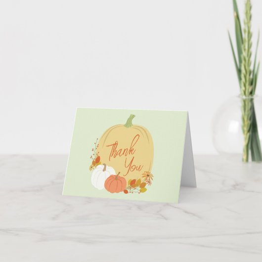 Carte De Remerciements Baby shower citrouille Automne (Devant)