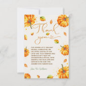 Carte De Remerciements Baby shower citrouille Automne (Devant)