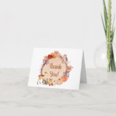 Carte De Remerciements Baby shower citrouille d'animaux de bois (Devant)