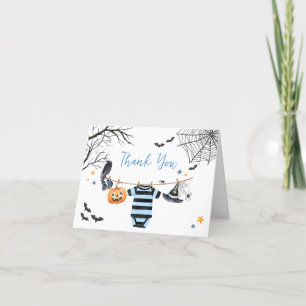 Carte De Remerciements Baby shower Citrouille de Boo Little Boo Halloween