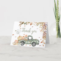 Baby shower Citrouille de camion vert