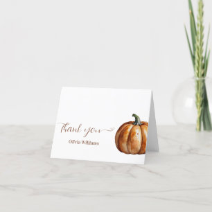 Carte De Remerciements Baby shower Citrouille de Fall Little