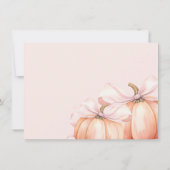 Carte De Remerciements Baby shower Citrouille de la Bow rose Coquette (Dos)