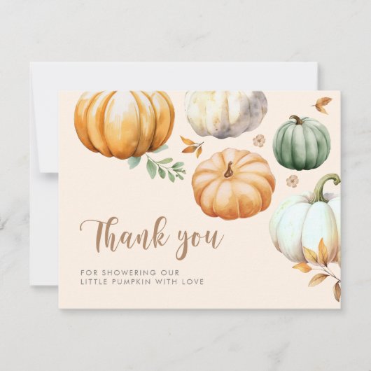 Carte De Remerciements Baby shower citrouille Fall Foliage (Devant)