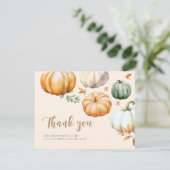 Carte De Remerciements Baby shower citrouille Fall Foliage (Debout devant)