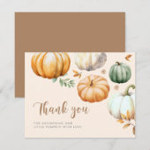 Carte De Remerciements Baby shower citrouille Fall Foliage (Devant / Derrière)