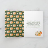 Carte De Remerciements Baby shower Citrouille orange et vert (Intérieur)