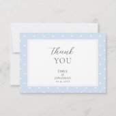 Carte De Remerciements Baby shower classique Pois Dusty Blue Bow Boy (Dos)