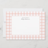 Carte de remerciements Baby shower classique rose (Devant)