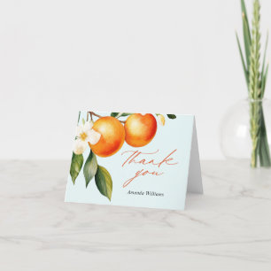 Carte De Remerciements Baby shower Clementine Orange Little Cutie