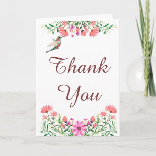 Carte De Remerciements Baby Shower Colibri