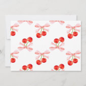 Carte De Remerciements Baby shower Coquette Cherry (Dos)