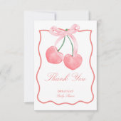 Carte De Remerciements Baby shower coquette rose cerise (Devant)