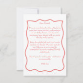 Carte De Remerciements Baby shower coquette rose cerise (Dos)