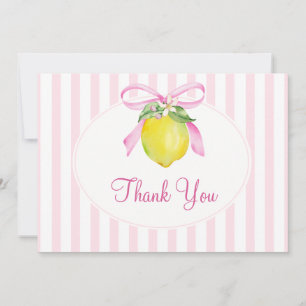 Carte De Remerciements Baby Shower Coquette Rose Citron