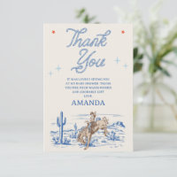 Baby Shower Cow-boy Vintage Bleu Rouge Rodeo