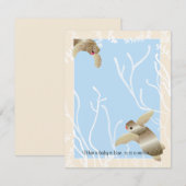 Carte de remerciements baby shower, Crème/Tortue B (Devant / Derrière)