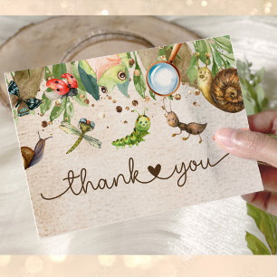 Carte De Remerciements Baby shower Cute Bug & Caterpillar