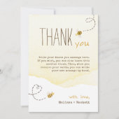 Carte De Remerciements Baby shower d'abeille doux (Devant)