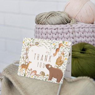 Carte De Remerciements Baby shower d'amis de la forêt
