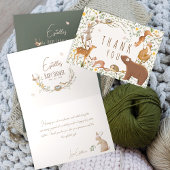 Carte De Remerciements Baby shower d'amis de la forêt