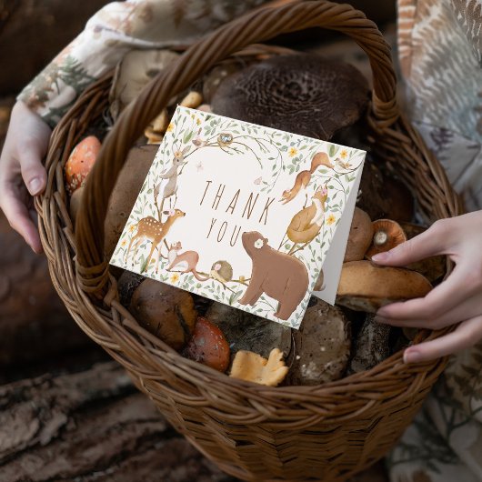 Carte De Remerciements Baby shower d'amis de la forêt