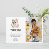 Carte De Remerciements Baby shower d'amis du bois mignon (Debout devant)