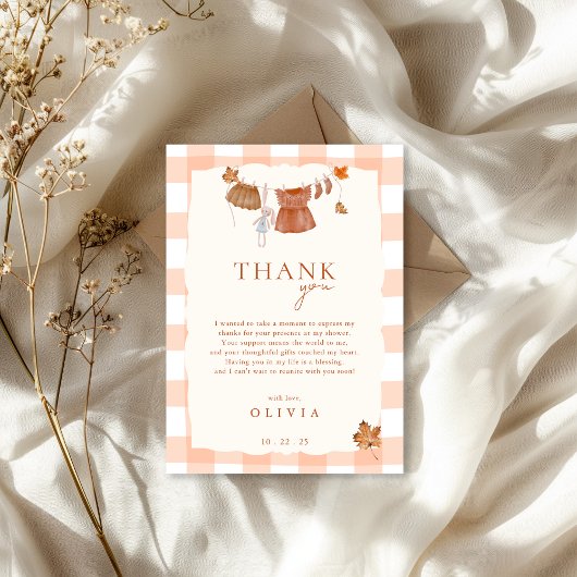 Carte De Remerciements Baby shower d'amour