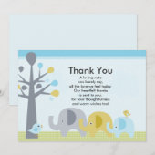 Carte de remerciements Baby shower d'amour éléphan (Devant / Derrière)