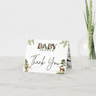 Carte De Remerciements baby shower d'animaux forestiers