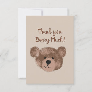 Carte De Remerciements Baby shower d'anniversaire de Teddy Bear