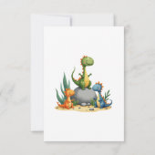 Carte De Remerciements Baby shower d'aquarelle Cute Dinosaur (Dos)