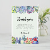 Carte De Remerciements Baby shower d'aquarelle de cactus succulent (Debout devant)