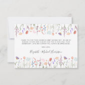Carte De Remerciements Baby shower d'aquarelle fleur sauvage (Dos)