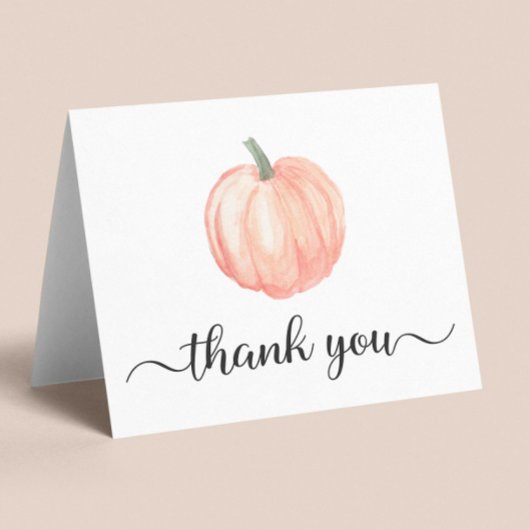 Carte De Remerciements Baby shower d'automne Citrouille