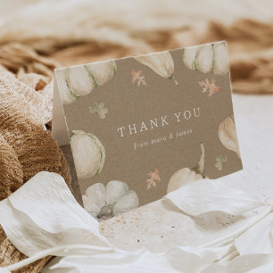 Carte De Remerciements Baby shower d'automne Citrouille rustique