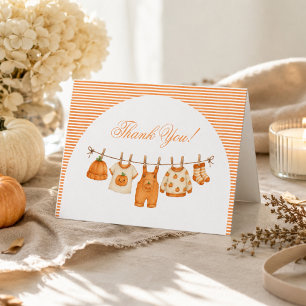 Carte De Remerciements Baby Shower d'automne de citrouille