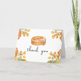 Carte De Remerciements Baby shower d'automne de Citrouille à tarte rustiq