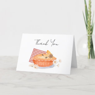 Carte De Remerciements Baby shower d'automne de la fleur à tarte orange