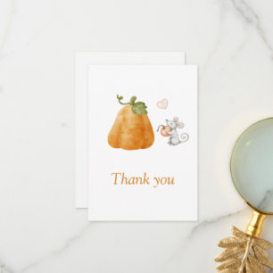 Carte De Remerciements Baby shower d'automne de la souris Citrouille