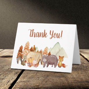 Carte De Remerciements Baby shower d'automne des animaux des bois
